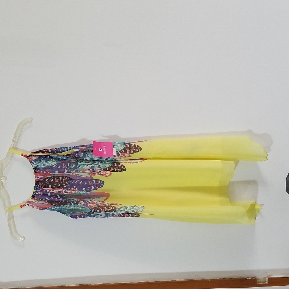 Amy Byer Yellow Feather Dress